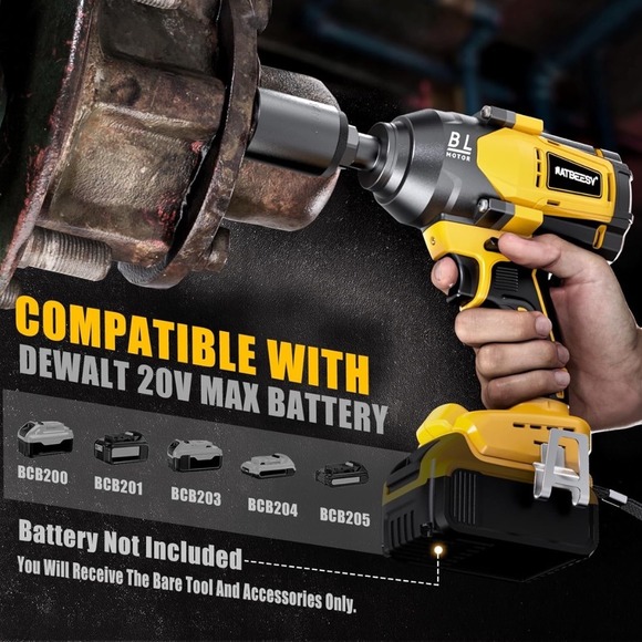 Cordless Brushless Impact‎ Wrench 12 Inch Drive 600 Ft Lbs Torque For Automotive - Picture 3 of 12